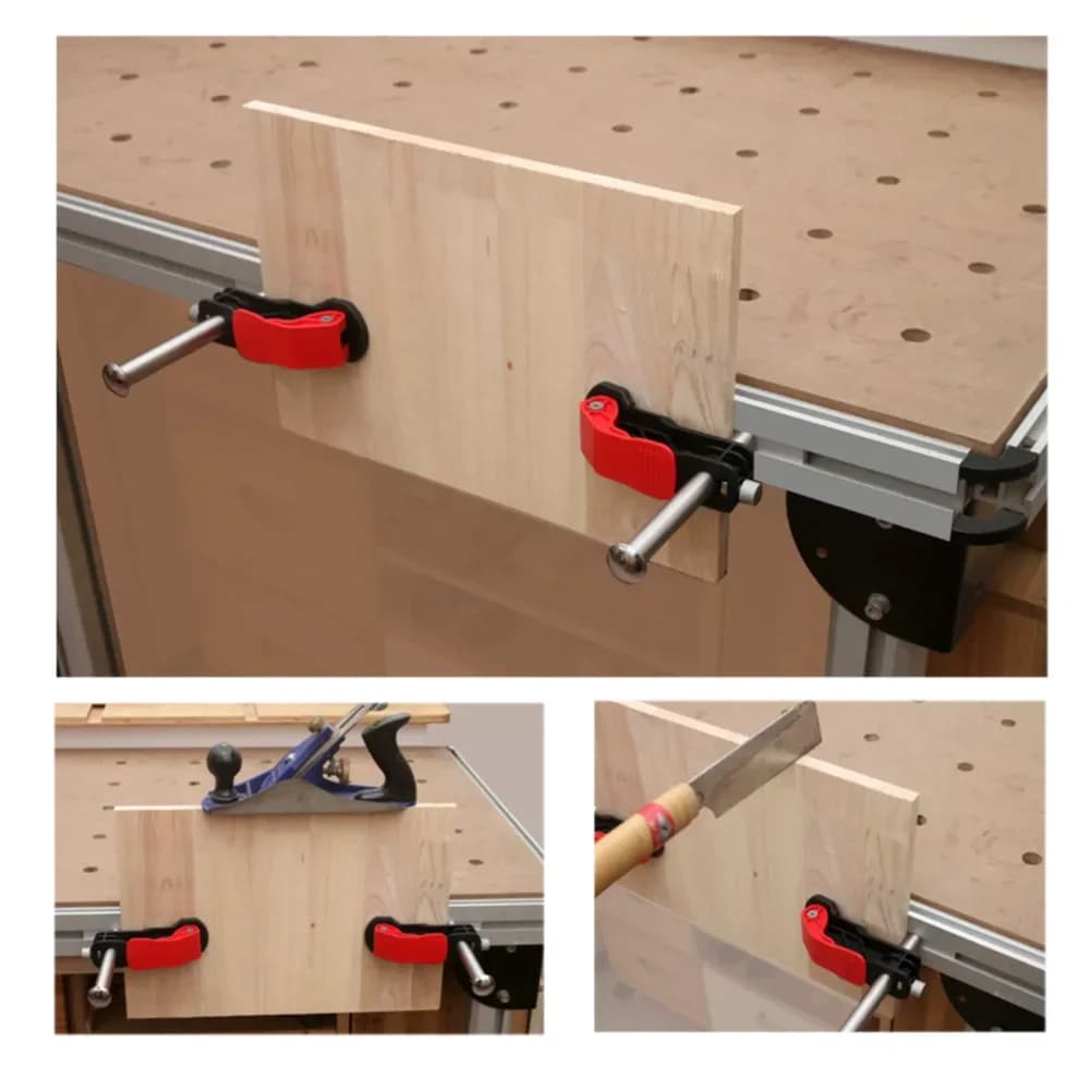 ชุด 2 ชิ้น ตัวจับยึดชิ้นงานบนโต๊ะทำงานแบบ Bench Dog Clamp