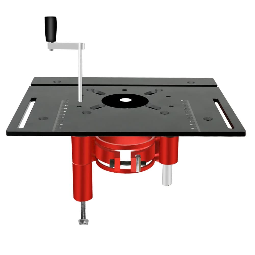 ชุดยกเครื่อง-router (Router Lift) อะลูมิเนียมความแม่นยำสูง พร้อมแผ่นรอง