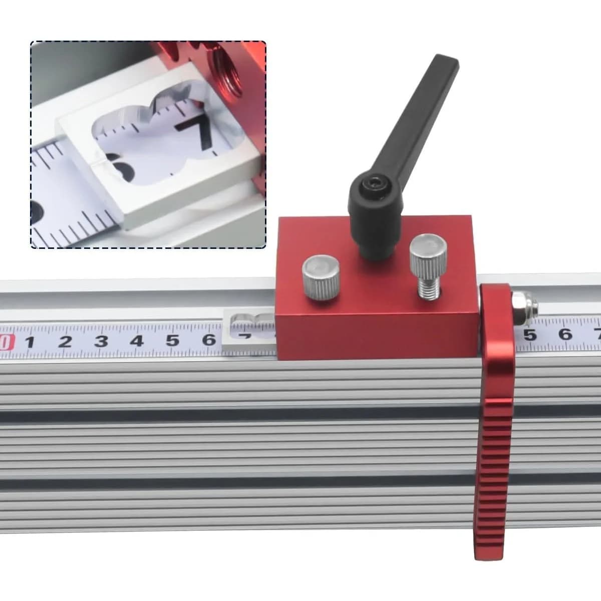 ตัวหยุดปลายราง T-Aluminum แบบปรับได้ สำหรับรางเลื่อยตัดมุม