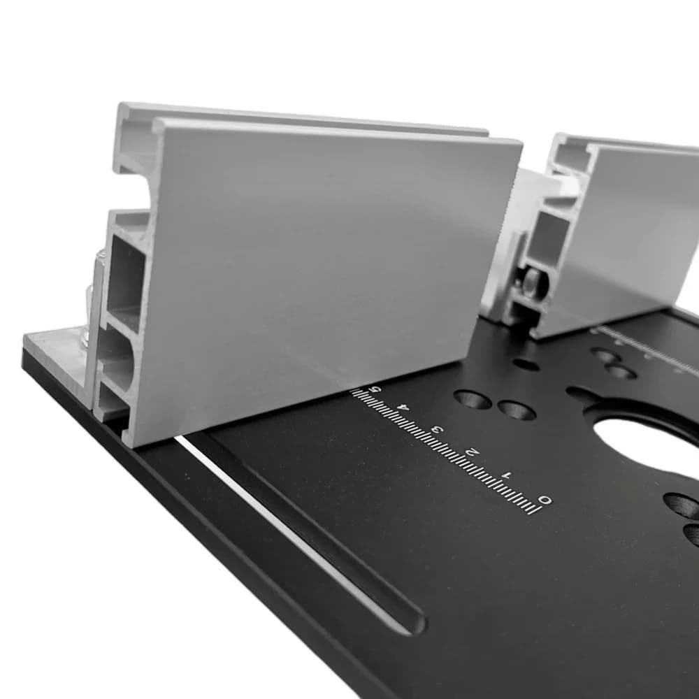 แผ่นรองเครื่องตัดไม้ Router Table อะลูมิเนียม พร้อมช่องเลื่อยเอียง