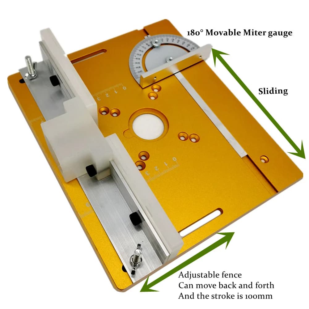 แผ่นรองเครื่องกัดไม้ อะลูมิเนียม อเนกประสงค์ พร้อมเกจวัดมุม
