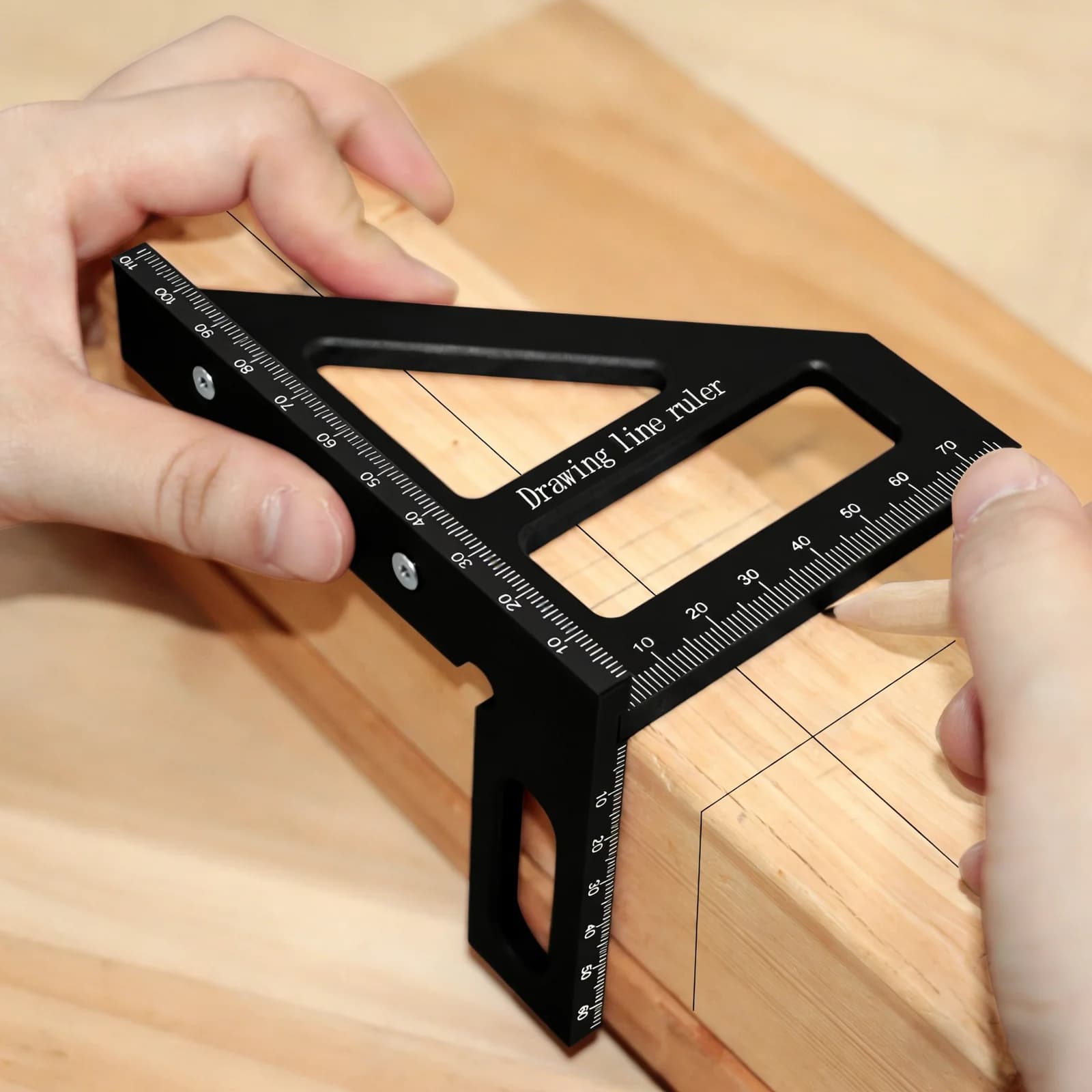 โปรแทรกเตอร์มุม T-shape 45/90 องศา พร้อมปลายขีดเขียน