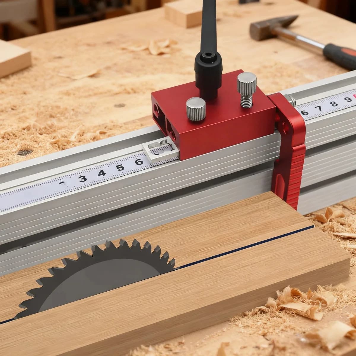 ตัวหยุดปลายราง T-Aluminum แบบปรับได้ สำหรับรางเลื่อยตัดมุม