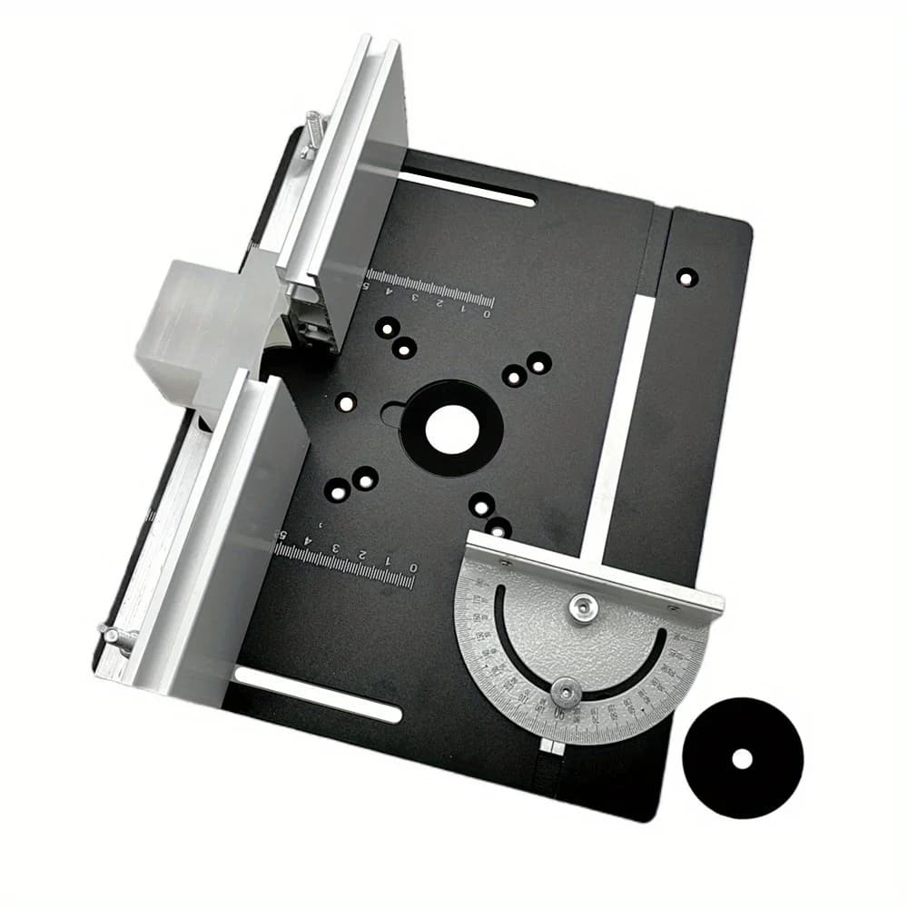 แผ่นรองเครื่องตัดไม้ Router Table อะลูมิเนียม พร้อมช่องเลื่อยเอียง