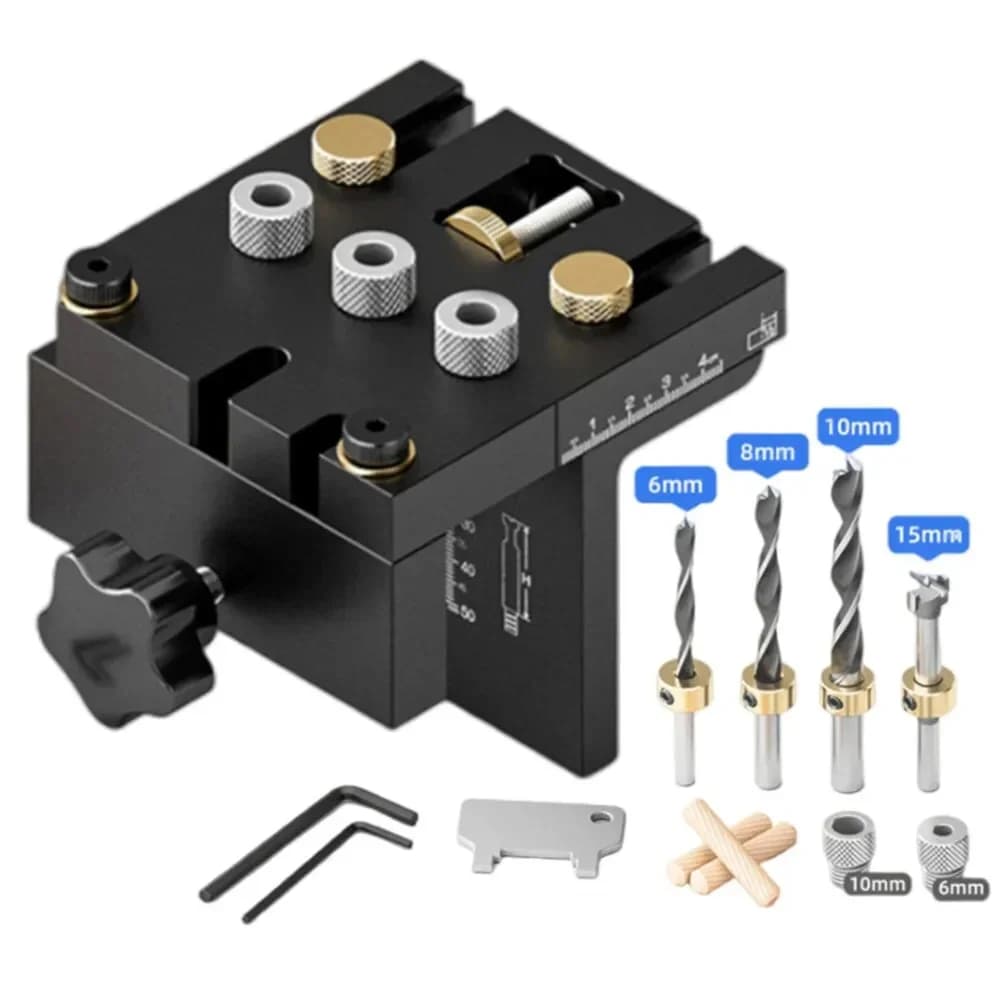 ชุด Doweling Jig ปรับได้ 3-in-1 สำหรับข้อต่อไม้
